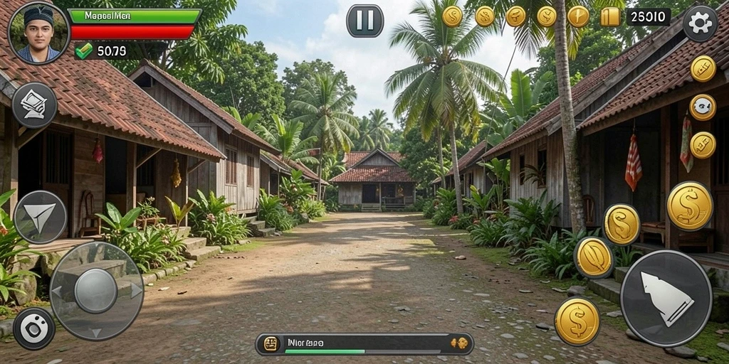 Menunjukkan tantangan seru yang harus dihadapi pemain di permainan.
